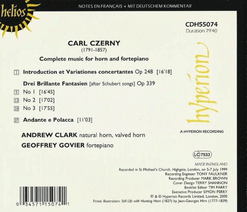 Andrew Clark, Geoffrey Govier - Czerny: Music for Horn and Fortepiano (2000) CD-Rip