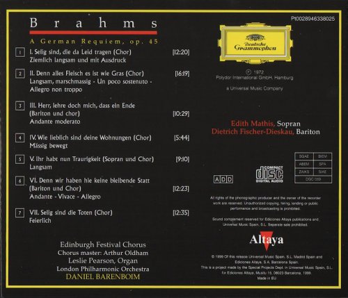 London Philharmonic Orchestra, Daniel Barenboim - Brahms: Ein deutsches Requiem (1999) CD-Rip