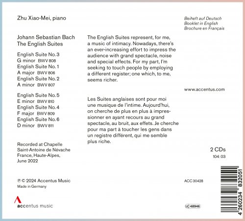 Zhu Xiao-Mei - J. S. Bach: The English Suites (2024) [Hi-Res]