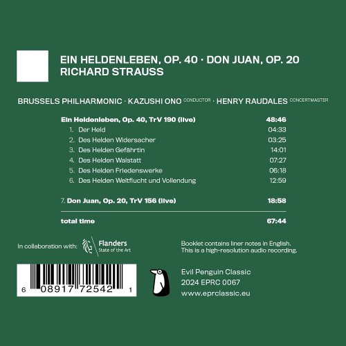 Brussels Philharmonic, Kazushi Ono, Henry Raudales - Strauss: Ein Heldenleben & Don Juan (Live) (2024) [Hi-Res]