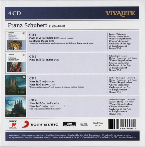 Orchestra of the Age of Enlightenment, Bruno Weil - Schubert: Masses  D 105, 167, 324, 432, 678, 872, 950 (2012) CD-Rip