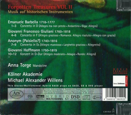 Anna Torge, Kölner Akademie, Michael Alexander Willens - Forgotten Treasures Vol. 11: Mandolin Concertos (2013) CD-Rip