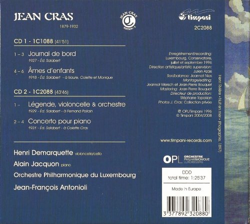 Orchestre Philharmonique du Luxembourg, Jean-François Antonioli - Jean Cras: Orchestral Works (2008) CD-Rip