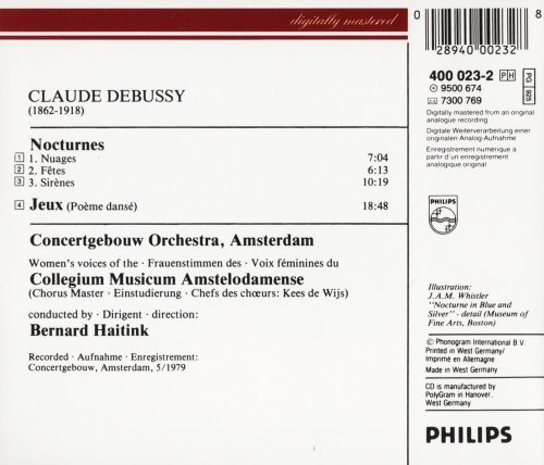 Concertgebouw Orchestra Amsterdam, Bernard Haitink - Debussy: Nocturnes, Jeux (1983) CD-Rip