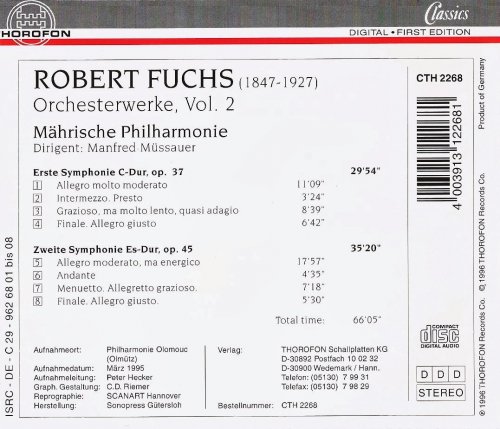 Moravian Philharmonic Orchestra, Manfred Müssauer - Robert Fuchs: Orchestral Works, Vol. 2 (1996) CD-Rip