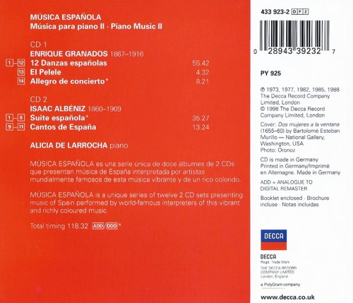 Alicia de Larrocha - Granados, Albéniz: Musica española para piano, Vol. 2 (1998) CD-Rip