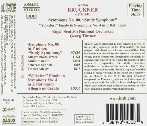 Royal Scottish National Orchestra, Georg Tintner - Bruckner: Symphony No. 00, "Study Symphony" / "Volkfest" (1878) Finale To Symphony No. 4 (2000) CD-Rip