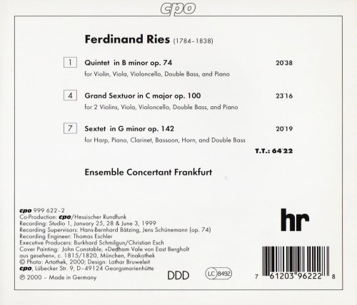 Ensemble Concertant Frankfurt - Ries: Piano quintet op. 74 / Sextets opp. 100 & 142 (2000) CD-Rip