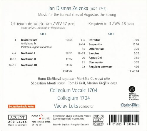 Collegium 1704, Collegium Vocale 1704, Václav Luks - Jan Dismas Zelenka:  Officium defunctorum, ZWV 47 - Requiem, ZWV 46 (2010) CD-Rip