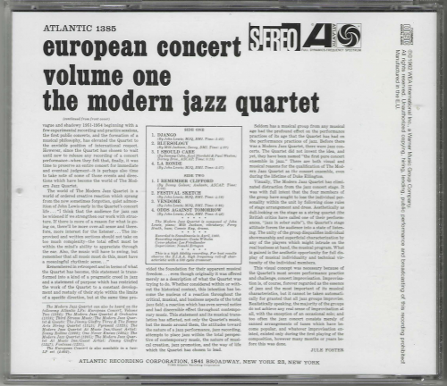 The Modern Jazz Quartet - European Concert Volume One (1960) [2013 Japan 24-bit Remaster]