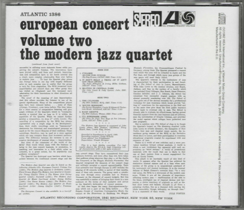 The Modern Jazz Quartet - European Concert Volume Two (1961) [2013 Japan 24-bit Remaster]