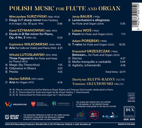 Martyna Klupś-Radny, Tomasz Głuchowski - Polish Music for Flute and Organ: Surzyński, Szymanowski, Wiłkomirski, Lutosławski, Sawa, Bauer, Woś, Porębski, Grzeszczak (2024) [Hi-Res]