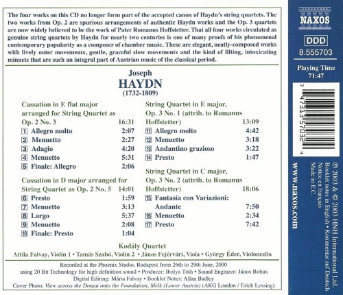 Kodály Quartet - Haydn: String Quartets op. 2 nos. 3 & 5, op. 3 nos. 1 & 2 (2003) CD-Rip