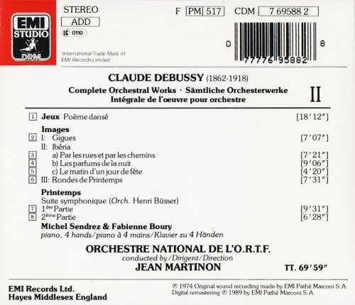 Orchestre National de l'O.R.T.F., Jean Martinon - Debussy: Complete Orchestral Works, Vol. 2 (1989) CD-Rip