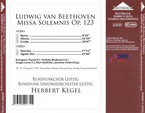 Herbert Kegel - Beethoven: Missa Solemnis (1987)