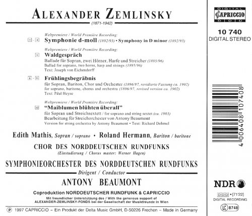 Antony Beaumont - Zemlinsky: Symphony in D minor, Works for Voice and Ensemble (1997) CD-Rip