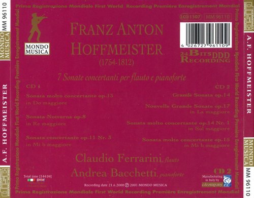 Claudio Ferrarini, Andrea Bacchetti - Hoffmeister 7 Flute Sonatas (2001)