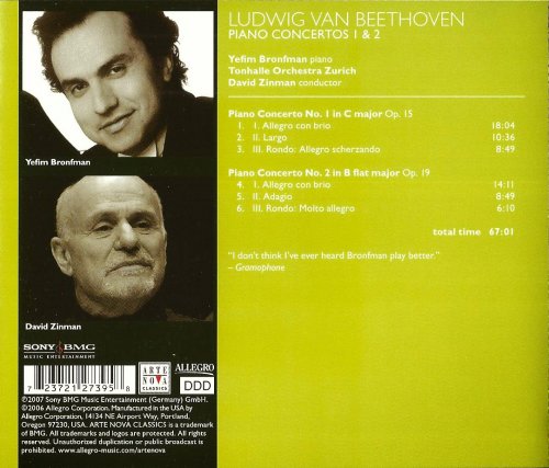 Yefim Bronfman, Tonhalle Orchestra Zurich, David Zinman - Beethoven: Piano Concertos Nos. 1 & 2 (2007) CD-Rip