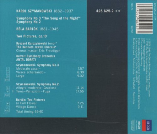 Detroit Symphony Orchestra, Antal Dorati - Szymanowski: Symphonies 2 & 3 (1990) CD-Rip