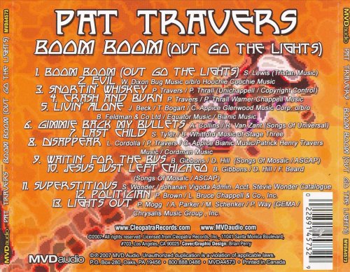 Pat Travers - Boom Boom (Out Go The Lights) (2007)