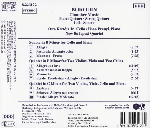 Ottó Kertész Jr., Ilona Prunyi, New Budapest Quartet - Borodin: Piano Quintet, String Quintet, Cello Sonata (1989) CD-Rip