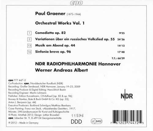 NDR Radiophilharmonie Hannover, Werner Andreas Albert - Paul Graener: Orchestral Works (2012) CD-Rip