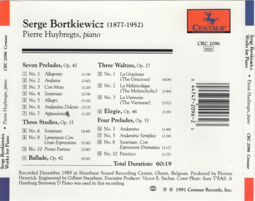 Pierre Huybregts - Serge Bortkiewicz: Works for piano (1991)