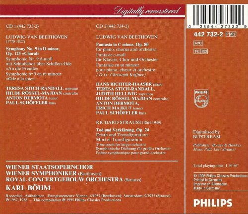 Karl Böhm - Beethoven: Symphony No. 9, Choral Fantasy / R. Strauss: Death and Transfiguration (1995) CD-Rip