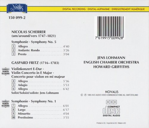 English Chamber Orchestra, Howard Griffiths - Scherrer: Symphony / Gaspar Fritz: Violin Concerto, Symphony (1993) CD-Rip