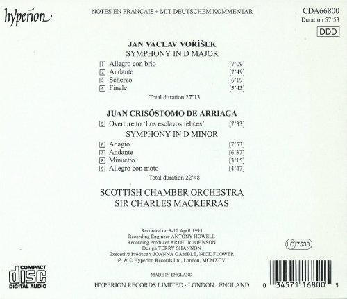 Scottish Chamber Orchestra, Sir Charles Mackerras - Vorisek, Arriaga: Symphonies (1996) CD-Rip