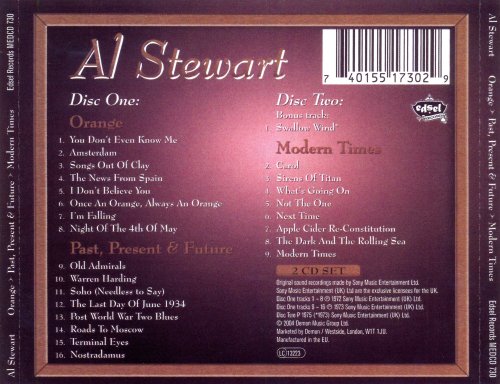 Al Stewart - Orange / Past, Present & Future / Modern Times (2CD) (2004) CD-Rip