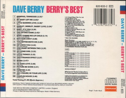 Dave Berry - Berry's Best (1989) CD-Rip