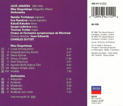 Orchestre Symphonique de Montréal, Charles Dutoit - Janáček: Glagolitic Mass, Sinfonietta (1994) CD-Rip