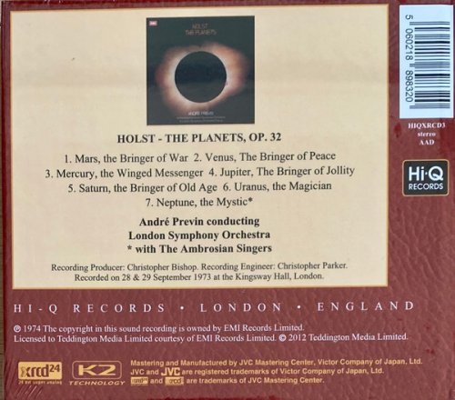 André Previn, The London Symphony Orchestra, London Symphony Orchestra Chorus - Holst: The Planets (2012)