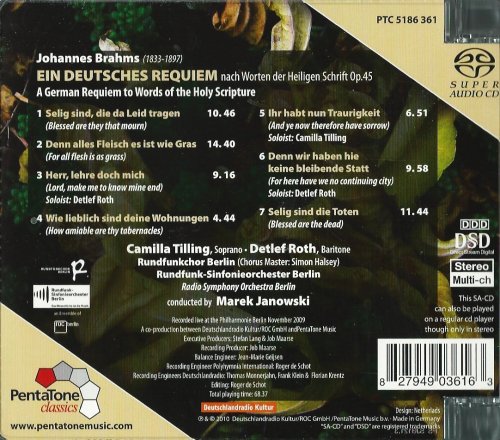 Rundfunk-Sinfonieorchester Berlin, Marek Janowski - Brahms: Ein deutsches Requiem (1988) CD-Rip