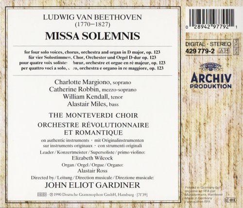 Orchestre Révolutionnaire et Romantique, John Eliot Gardiner - Beethoven: Missa solemnis (1990) CD-Rip