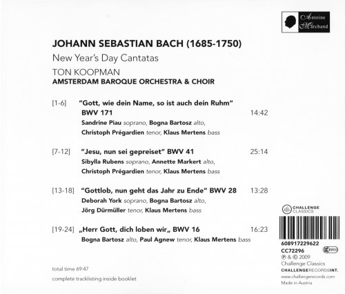 Amsterdam Baroque Orchestra, Ton Koopman - J.S. Bach: New Year's Day Cantatas (2009) CD-Rip