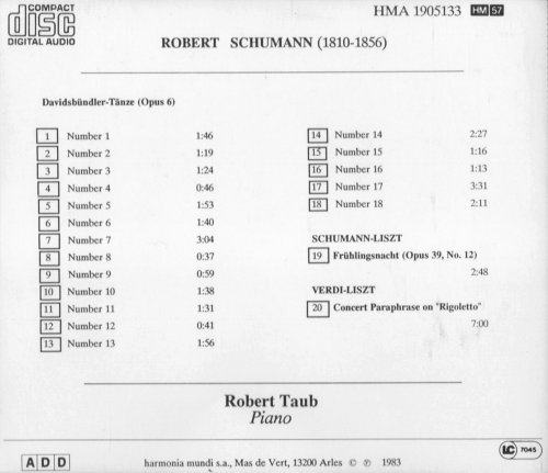 Robert Taub - Schumann: Davidsbündler-Tänze (1983) CD-Rip