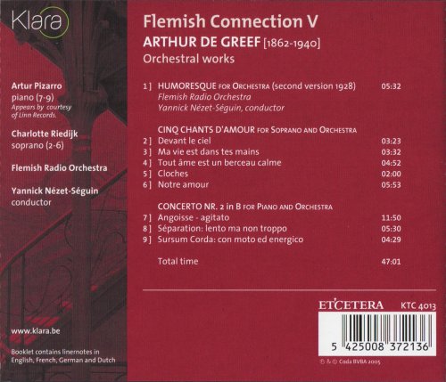 Flemish Radio Orchestra, Yannick Nézet-Séguin - Arthur de Greef: Orchestral Works (2005) CD-Rip