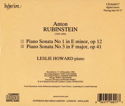 Leslie Howard - Rubinstein: Piano Sonatas No. 1 & 3 (1990) CD-Rip