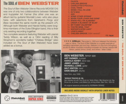 Ben Webster - The Soul of Ben Webster (Bonus Track) (2019)