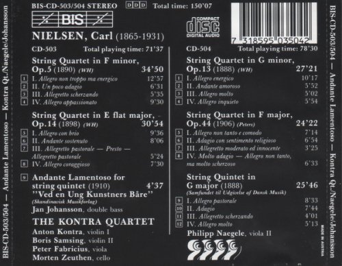 The Kontra Quartet, Philipp Naegele, Jan Johansson - Nielsen: Four String Quartets / String Quintet / Andante Lamentoso (1991)