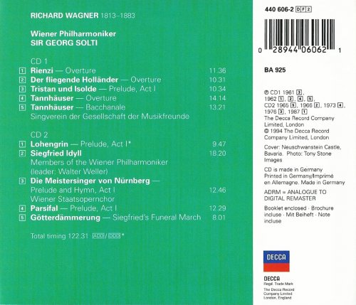 Wiener Philharmoniker, Sir Georg Solti - Wagner: Orchestral Favourites (1994) CD-Rip