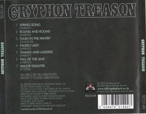 Gryphon - Treason (2009) CD-Rip