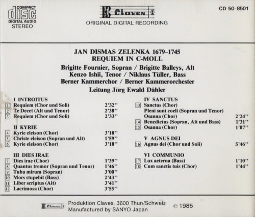 Berner Kammerorchester, Jörg Ewald Dähler - Zelenka: Requiem in C-Moll (1985) CD-Rip