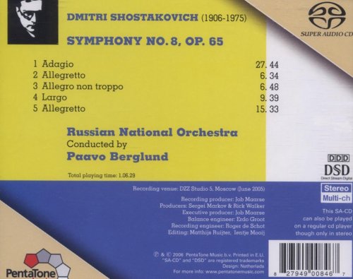 Russian National Orchestra, Paavo Berglund - Shostakovich: Symphony No. 8 Op. 65 (2006) [SACD]