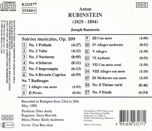 Joseph Banowetz - Anton Rubinstein: Piano Music, Vol. 2 (1989) CD-Rip