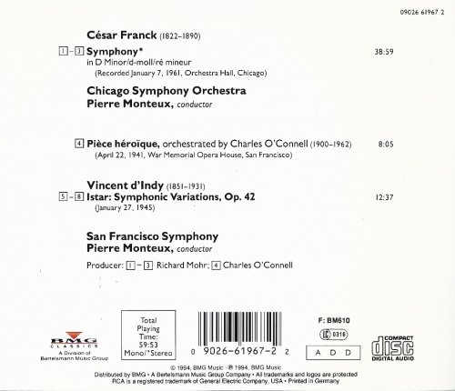 Pierre Monteux - César Franck, Vincent d'Indy: Symphonies (1994) CD-Rip