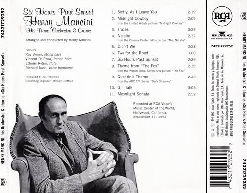 Henry Mancini And His Orchestra - Six Hours Past Sunset (1969)