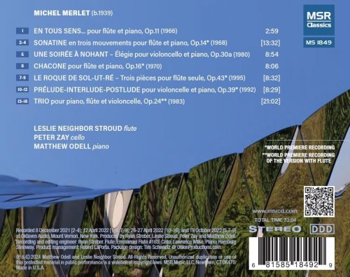 Matthew Odell - In All Directions: Chamber Music for Flute, Cello and Piano by Michel Merlet (2024)